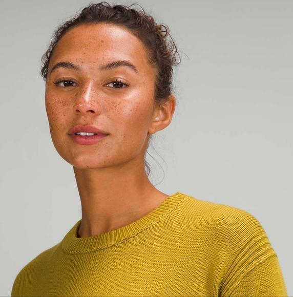 Lululemon 🍋 Cashlu Boxy Crewneck Sweater Auric Gold Size Medium (8) - Picture 7 of 16
